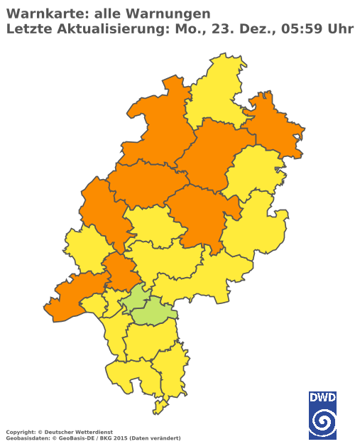 Aktuelle Wetterwarnungen für  Lahn-Dill-Kreis